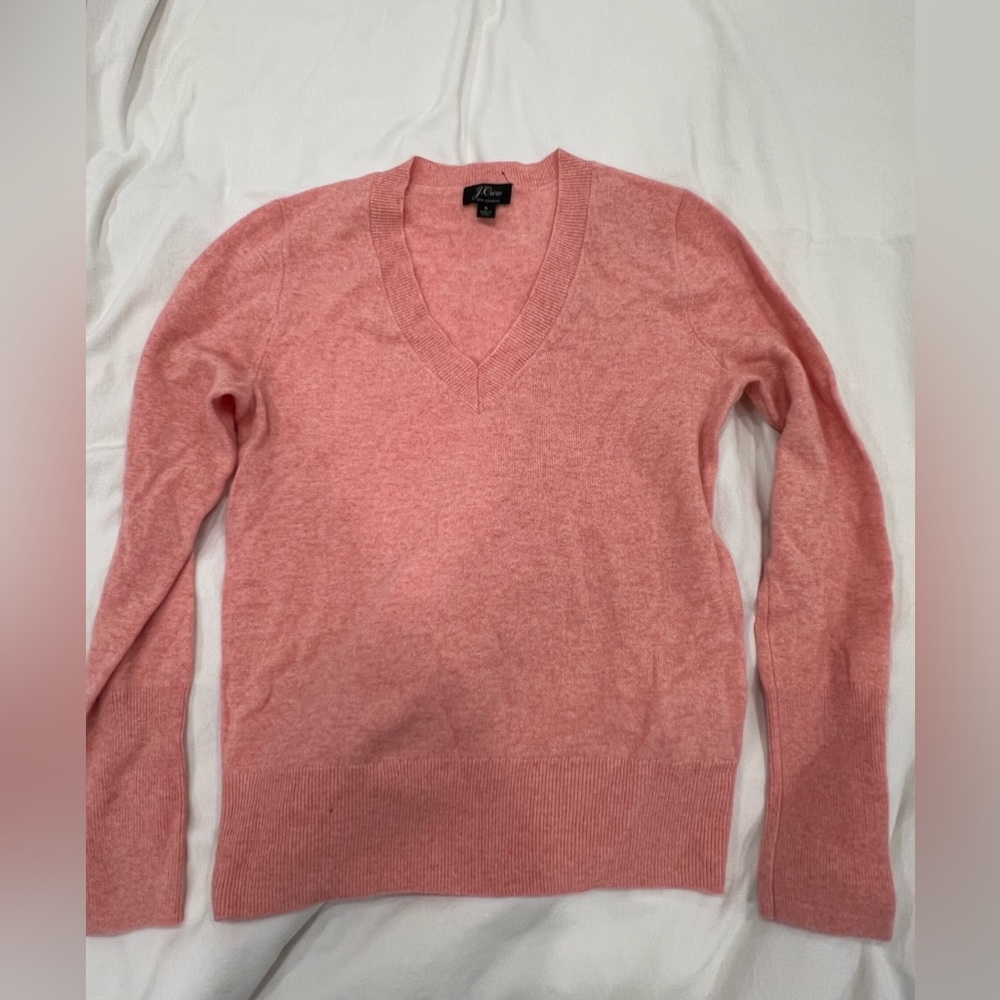 J Crew Cashmere V-neck Fitted Sweater Size S